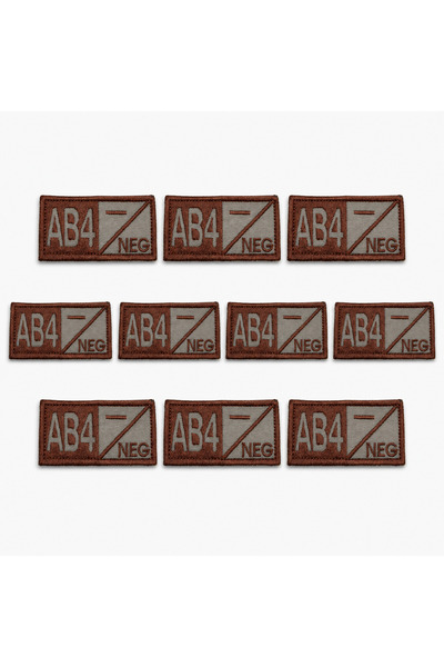 brodezcu Set of 10 patches, embroidered emblems blood group AB4 Negative, 7x3...