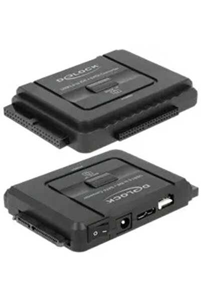 DELOCK Convertor USB 3.2 Gen 1, mufă USB-A > SATA 22P + IDE 40P + IDE 44P (ne...