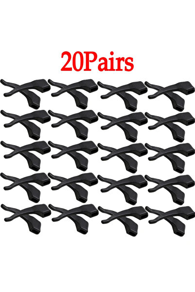 Choice خطافات سيليكون سوداء مضادة للانزلاق للنظارات - 20 زوجًا (40 قطعة) - أس...