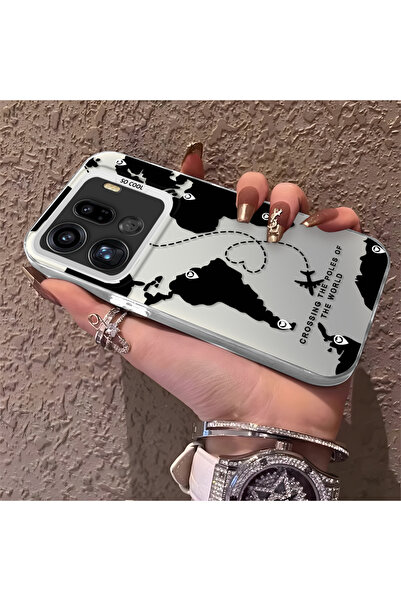 PATTERNOVA Oppo Find X9 Pro 5G Uyumlu Yüksek Kalite Dünya Haritalı Kılıf, Çiz...