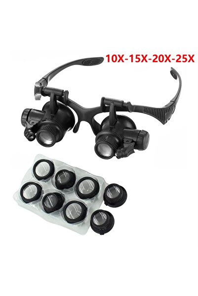 Choice3 نظارات مكبرة LED من ALLOYSEED بتكبير 10X-15X-20X-25X، نظارات مكبرة مع...