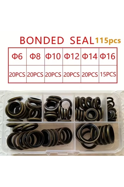 Choice 115pcs 115-piece high-pressure hydraulic oil pipe gasket set, includin...