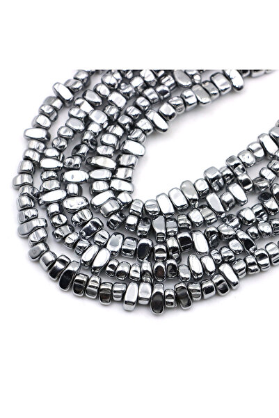 Choice 38cm About 100pcs Silvery Irregular Natural Hematite Stone Chips Beads...