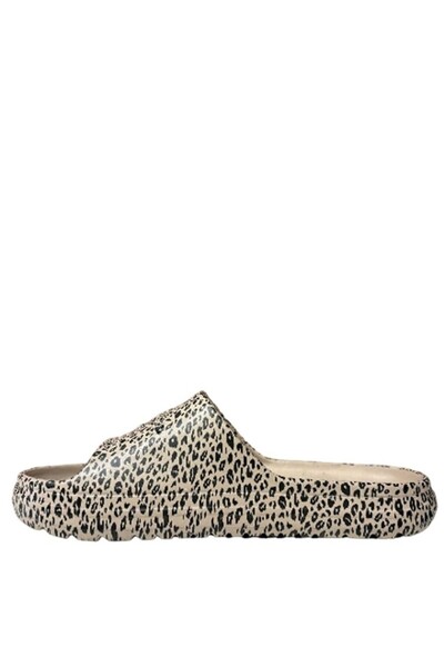 Pepe Jeans Γυναικεία Σανδάλια Παραλίας SLIDELEO με Animal Print Μπεζ