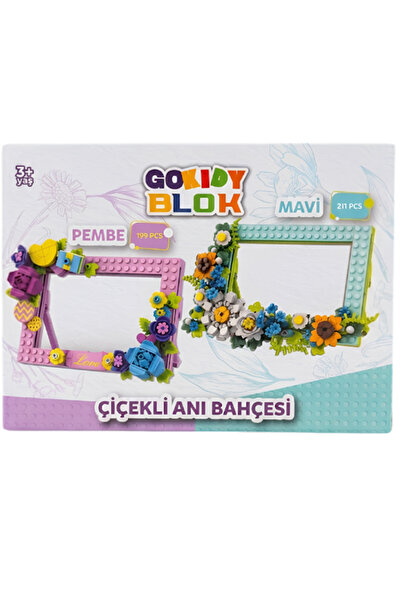 Gokidy Go Kidy Çiçekli Anı Bahçesi Fotoğraf Çerçevesi Blok Yapım Seti Mavi