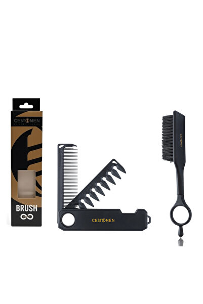 Choice black 360°Rotatable Ring Folding Comb & Barber Hair Cleaning Brush Set...