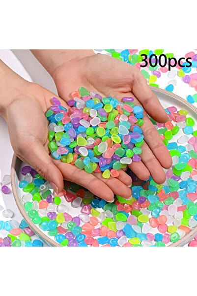 Choice 300 قطعة من الحصى المضيء، أحجار راتنجية مضيئة بحجم 0.9-1.5 سم، للحدائق...