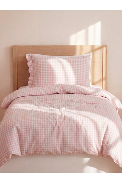 LC Waikiki Gingham Patterned Single Duvet Cover Set