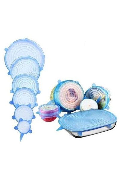 OEM Set of 6 flexible silicone lids for food containers