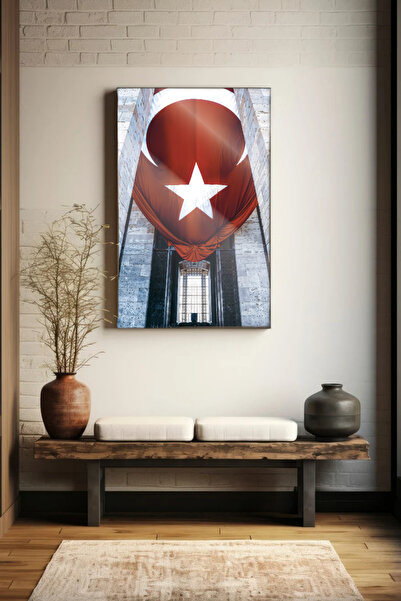 Çanakkale Şehitler Abidesi Türk Bayrağı Cam Tablo