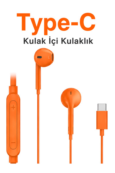 Type-C Premium Wired In-Ear Headset with Microphone Compatible with All Models