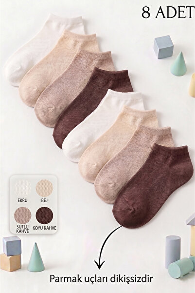 vtex socks 8'li Dikişsiz Çocuk Patik Çorap