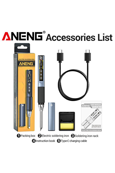 choice2 ANENG Silvery ANENG SL108 96W Soldering Iron Kit PD QC Adjustable Tem...
