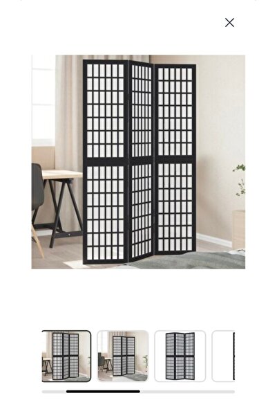 Zakito Europe Paravan, stil japonez, lemn/hârtie, 40x180 cm, alb