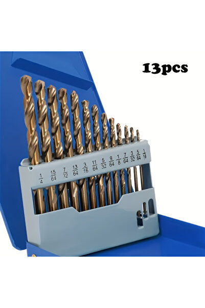 Choice Round lanhe 13Pcs M35 Cobalt HSS Drill Bit Set, Spiral Drill Bits for ...