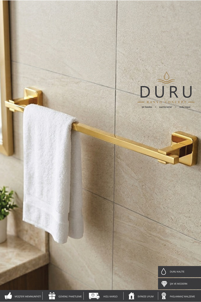 DURUBANYOCONCEPT KARE AKSU UZUN HAVLULUK HAVLU ASKISI GOLD