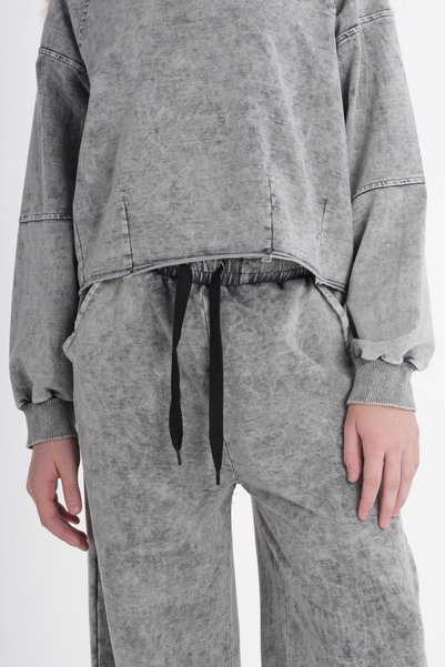 HayKids Girl's Crop Sweatshirt and Wide-Leg Pants Set