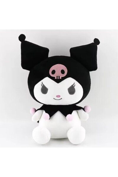 OEM Sanrio Hello Kitty, Kuromi large plush toy, black/white, 32 cm