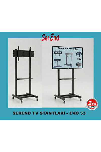 Serend TV STAND - Metal Ayaklı Tekerlekli, Raflı, Tv Sehpası/ünitesi 42” – 65”