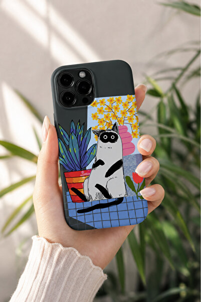 KILIFOLOG iPhone 11 Pro Max Uyumlu Lansman Silikon Masadaki Kedi Desenli Darb...