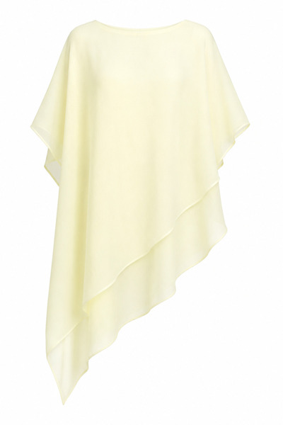 HAZELANNA Yellow Asymmetrical Chiffon Blouse
