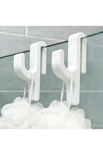 Choice 2PC White 3D Shower Door Towel Hook for 8mm Glass Doors Bathroom Hange...
