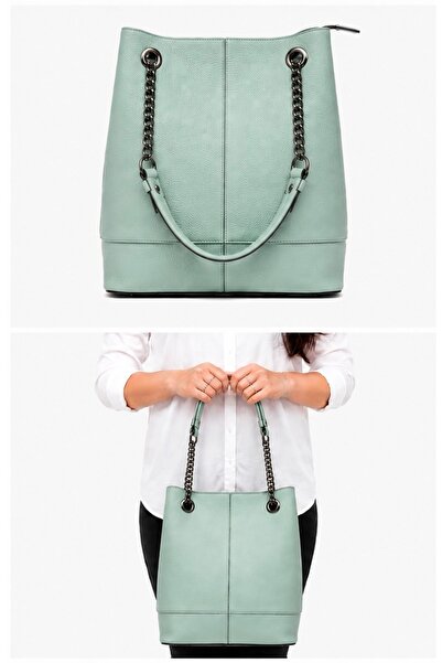 Bags Italia Turquoise women's Leather bag, elegant and modern model
