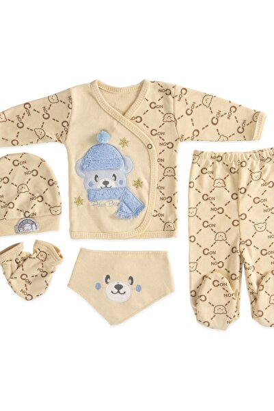 Minimio Kids مجموعة من 5 قطع مطرزة على شكل دب قطبي فاخر للأطفال