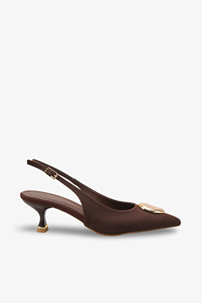 İNNABUTİKK Tessa Women's Heeled Shoes with Accessories - Brown Nubuck