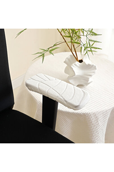 choice2 1set A1 2Pcs Solid Color Office Chair Armrest Covers Jacquard Rotatin...
