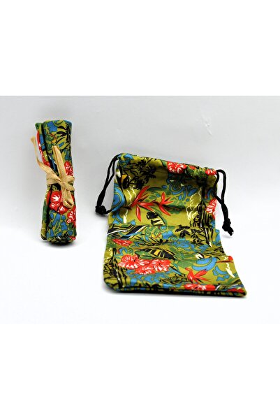 TROPICAL POUCH TROPIKAL DESENLİ GÖZLÜK / GÜNEŞ GÖZLÜĞÜ MIKROFIBER SİLME BEZİ SAKLAMA KABI