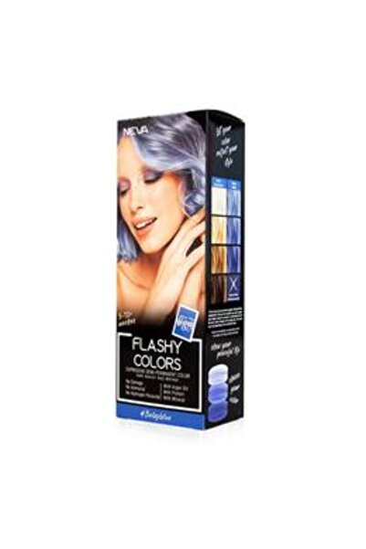 Neva Vopsea Semi-Permanenta 100% Vegana - Flashy Colors Baby Blue, nuanta Alb...