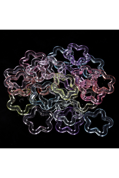 choice2 Style 3 30pcs/lot Colorful Acrylic Star Pendants 30mm Hollow Stars Ch...