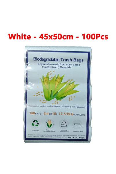 Choice White-45x50cm-100Pcs 100 Counts 2.6 Gallon Disposable Biodegradable Co...