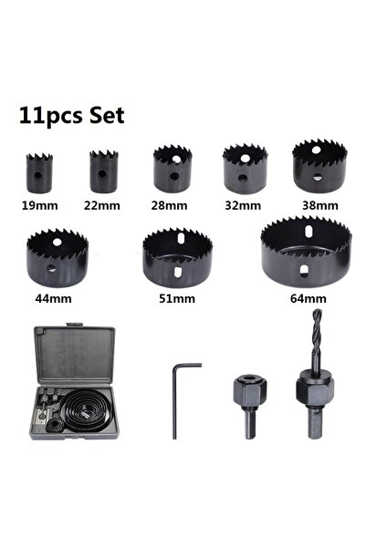 Choice4 11pcs Black XCAN 8/11/16pcs Hole Saw Set Metal Core 19-64/64-127/19-1...