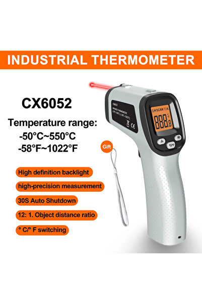 Choice CX6052 مقياس حرارة بالأشعة تحت الحمراء بدون تلامس، جهاز قياس درجة الحر...