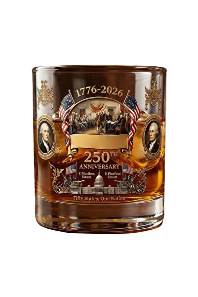 Choice B 1pcs Hot 250th Anniversary Commererative Glas Cup1776-2026Historical...