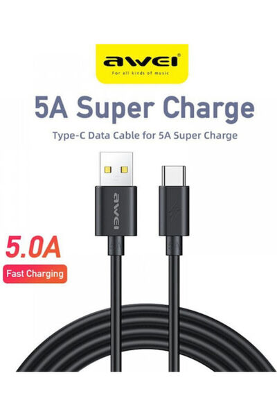 AWEI Καλώδιο USB σε Type-C CL-110T 5A 1μ μαύρο - (AW-CL-110T)