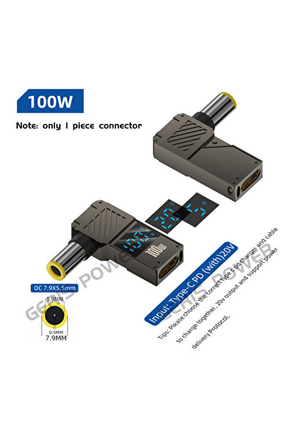 Choice6 7.9×5.5 ملم ​ محول طاقة PD100W من النوع C إلى قابس DC، محول شحن USB C...