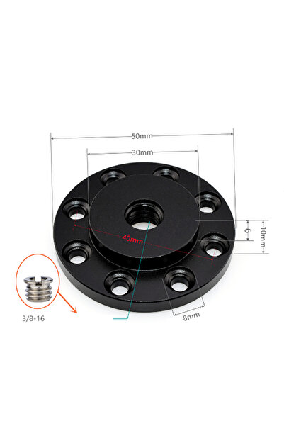 Choice9 B18B D50 3 8 محول احتكاك مفصلي بقاعدة ثابتة بفتحة 1/4 و 3/8 بوصة، يثب...
