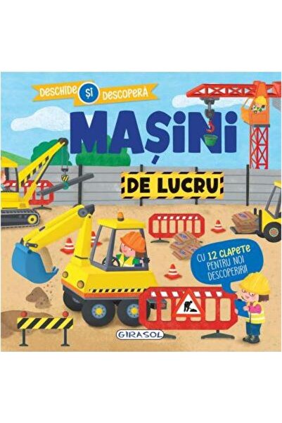 Editura Girasol Deschide si descopera, carte cu 12 clapete. Masini