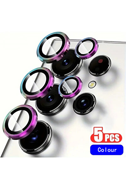 choice2 غطاء حماية عدسة معدني لامع S22 Ultra Color (5 قطع/مجموعة) لهواتف S25 ...