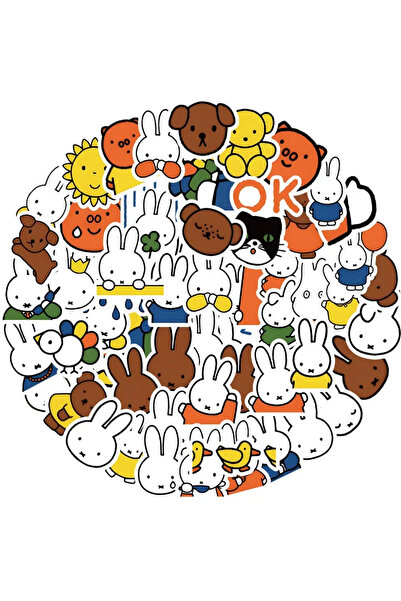 Choice 63pcs 63PCS Cute Cartoon Miffy Rabbit Stickers for Kids Kawaii Graffit...