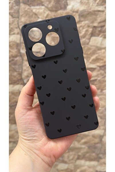 Vip Case General Mobile Era 50 Uyumlu Mini Siyah Kalp Desenli Silikon Darbe E...