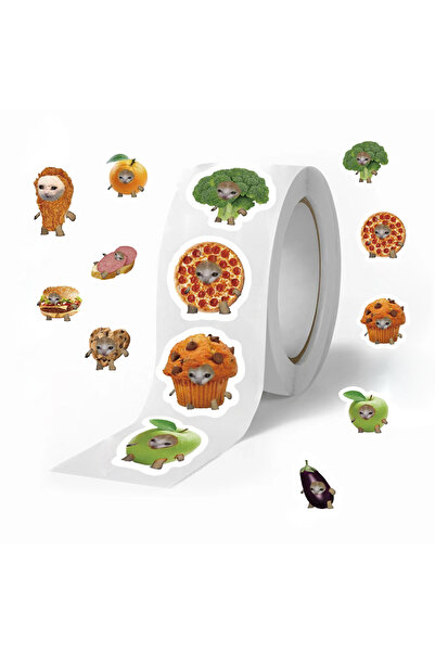 Choice 500PCS 500pcs Funny Meme Cat And Food Fruit Stickers For Kindergarten ...