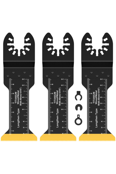 Choice 3PCS 3Pcs Extra-Long Titanium Bi-Metal Oscillating Saw Blade Set Multi...