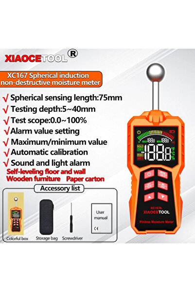 Choice1 XC167A Spherical Non-Destructive Induction Moisture Meter, High-Preci...