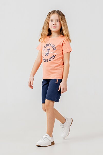 U.S. Polo Assn. 2535 Girl's Shorts Pajama Set
