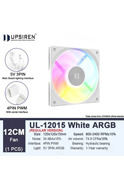 Choice4 مروحة يحافظ على البرودة هيكل رفيعة من نوع UPSIREN UL-12015W ARGB، لون...