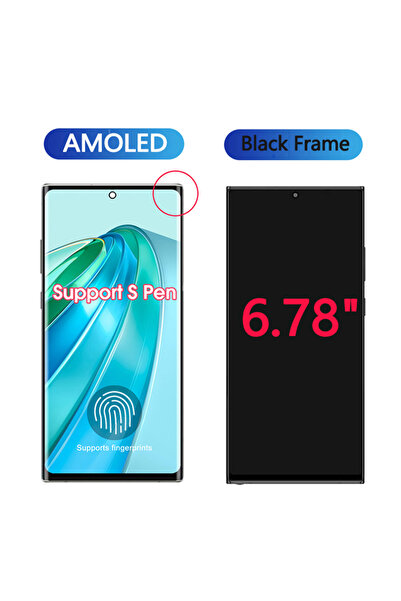 Choice4 شاشة AMOLED سوداء جديدة مقاس 6.78 بوصة لهاتف نوت 20 ألترا، شاشة LCD ت...